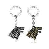 Game of Throne Keychain Stark Wolf Head