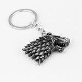 Game of Throne Keychain Stark Wolf Head