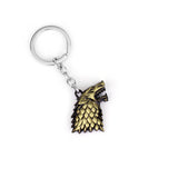 Game of Throne Keychain Stark Wolf Head