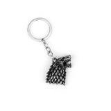 Game of Throne Keychain Stark Wolf Head