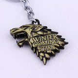 Game of Throne Keychain Stark Wolf Head