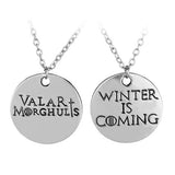 Game of Thrones Necklaces Valar Morghulis Winter Is Coming Couple Necklace